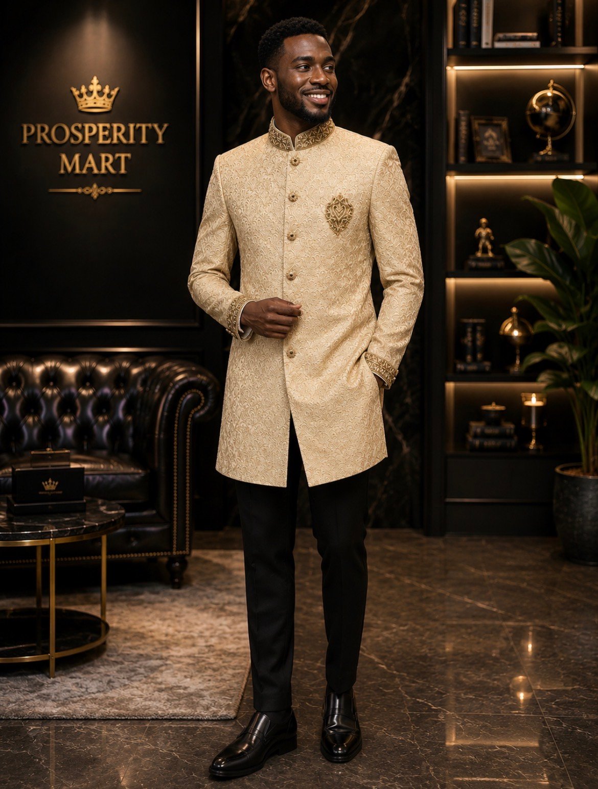 Ivory Regal Ceremony Sherwani thumbnail 3