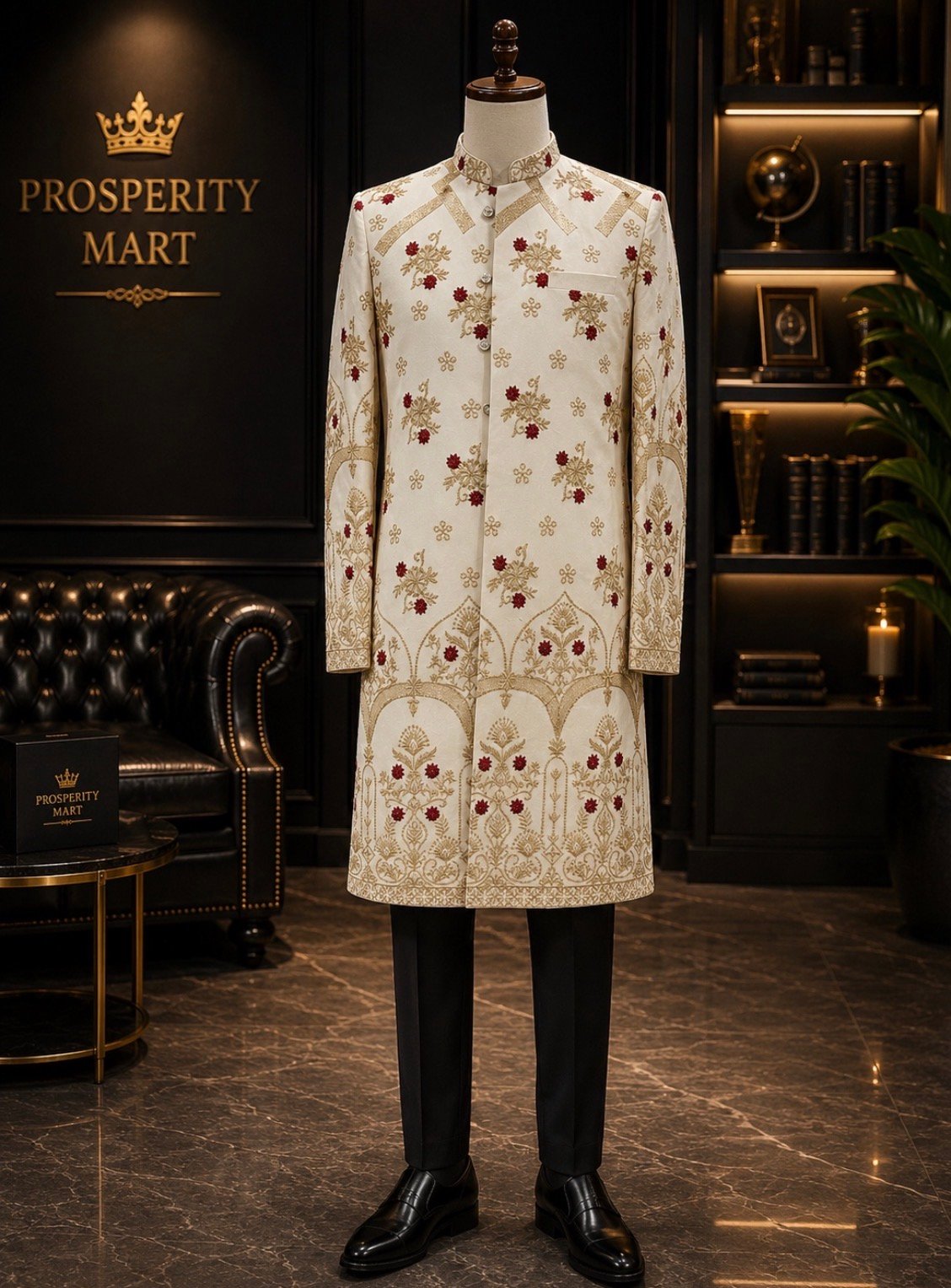 Ivory Blossom Occasion Sherwani thumbnail 2