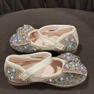 Girls Sparkle Pearl Bow Flats